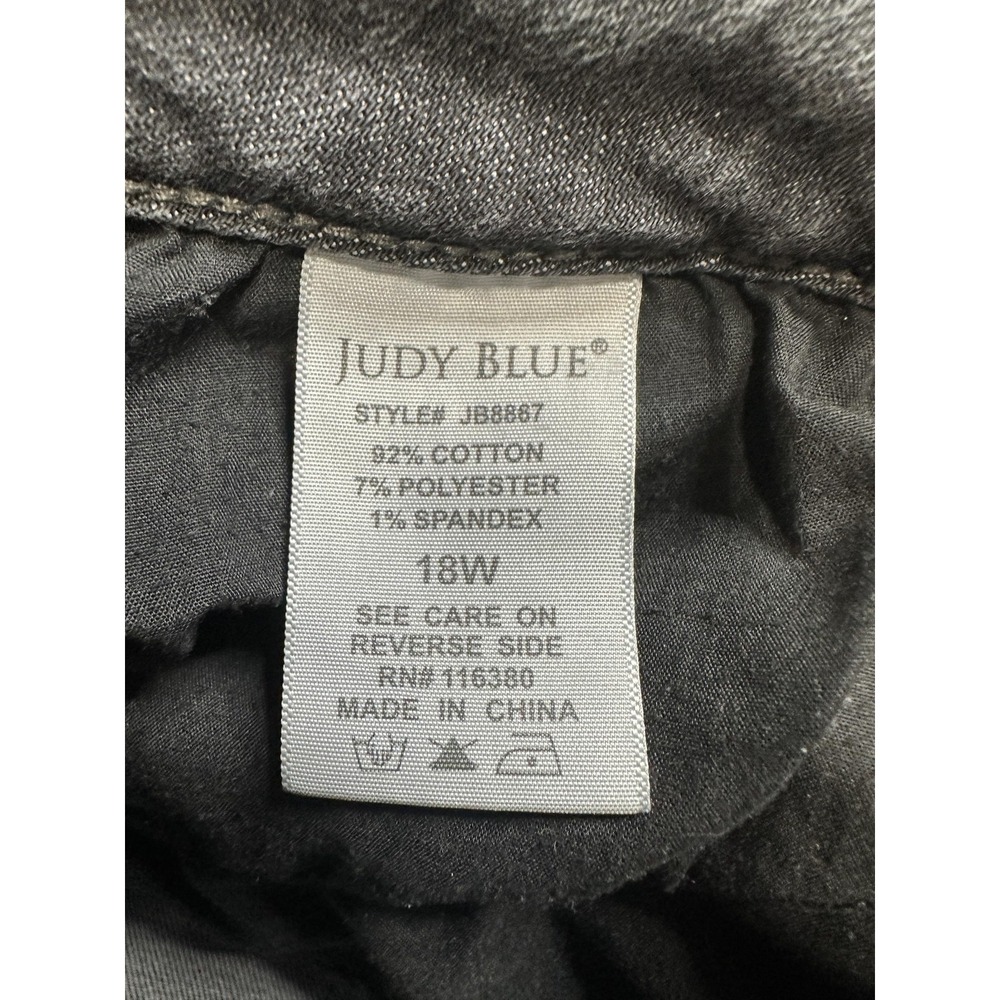 Judy Blue Jeans Womens 18W Plus Black Boyfriend Distressed Paint Splatter JB8867 - Picture 6 of 16